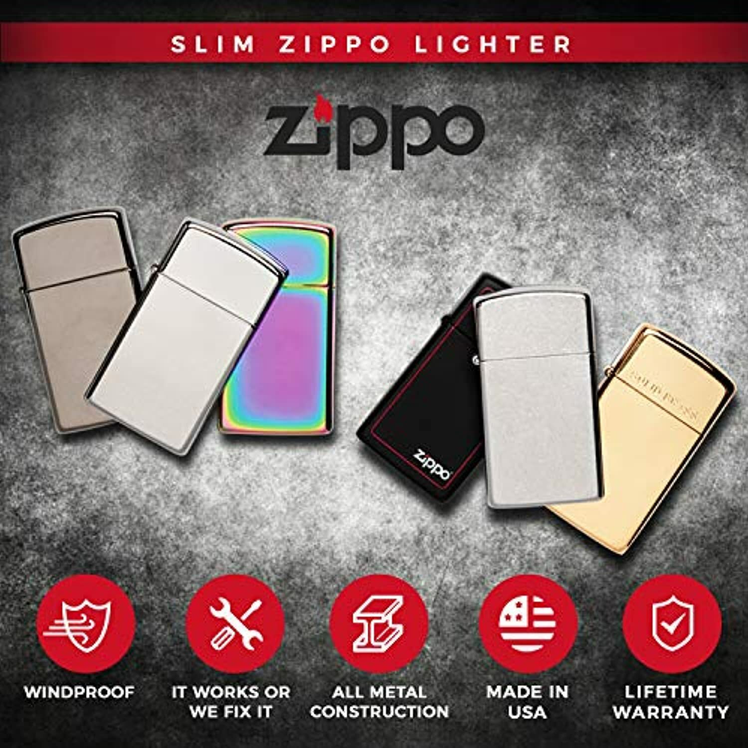 Zippo Slim Sapphire Pocket Lighter