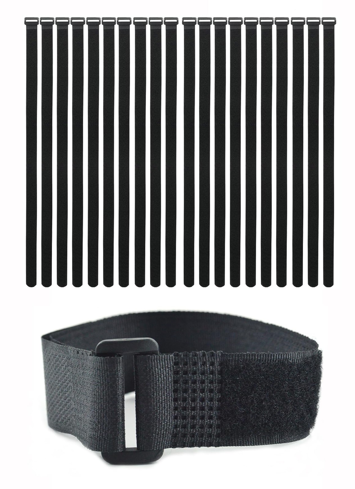 HUAHAITGCH 20 Pack (12 x 1 Inch) Reusable Fastening 12 Inch x 1 Inch, Black