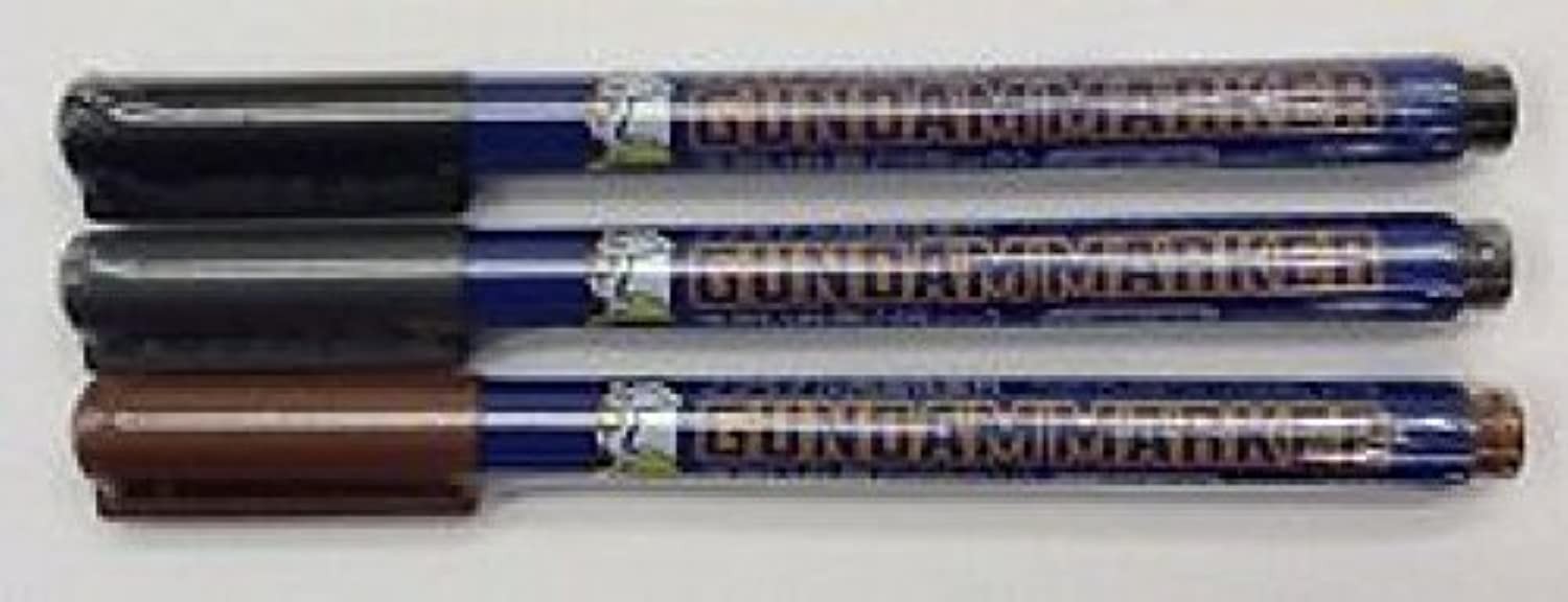 Gundam Marker Value Set 3 Colors Black Gray Brown GM01 GM02 GM03 for Model Kits