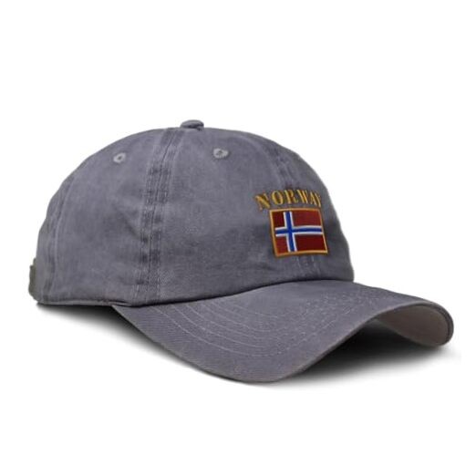 Custom Soft Baseball Cap Embroidered Dad Hat Norway One Size Grey Design Only