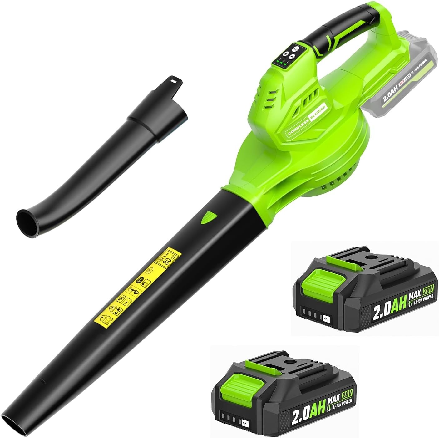 SEYVUM Cordless Leaf Blower, 20V Blower with 2 X 2.0 Ah Battery