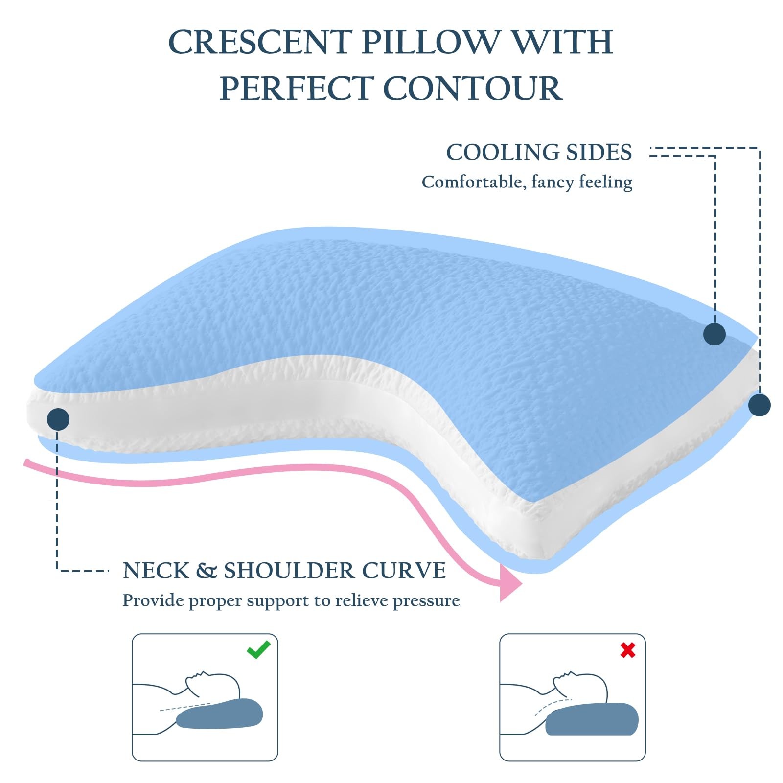 Side Sleeper Pillows for Adults, Adjustable Shredded Memory Foam Bed Pillows ...