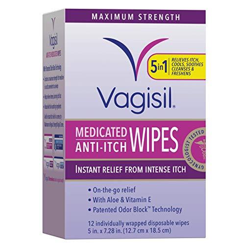 Vagisil Anti-Itch Medicated Feminine Intimate Wipes for Women, 12 Wipes
