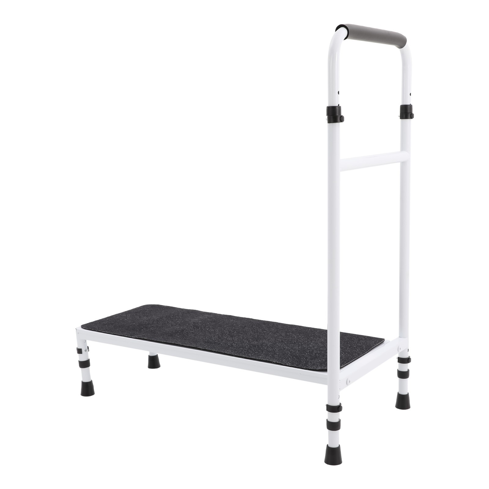 Bedside Step Stool Large Adjustable Height with Stable Assist Rail Bed Step