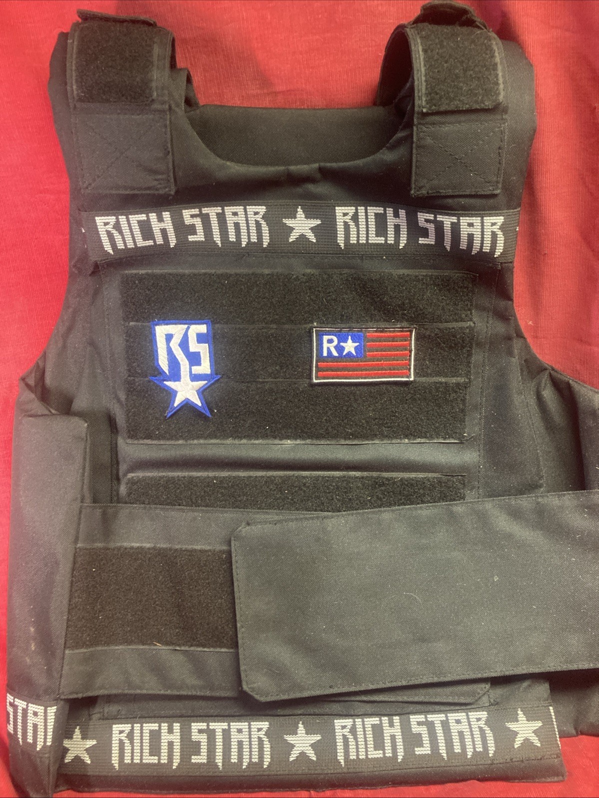 Tactical Vest Rich Star 2.0 Black 2 Patches Adjustable One Size Hunting Security