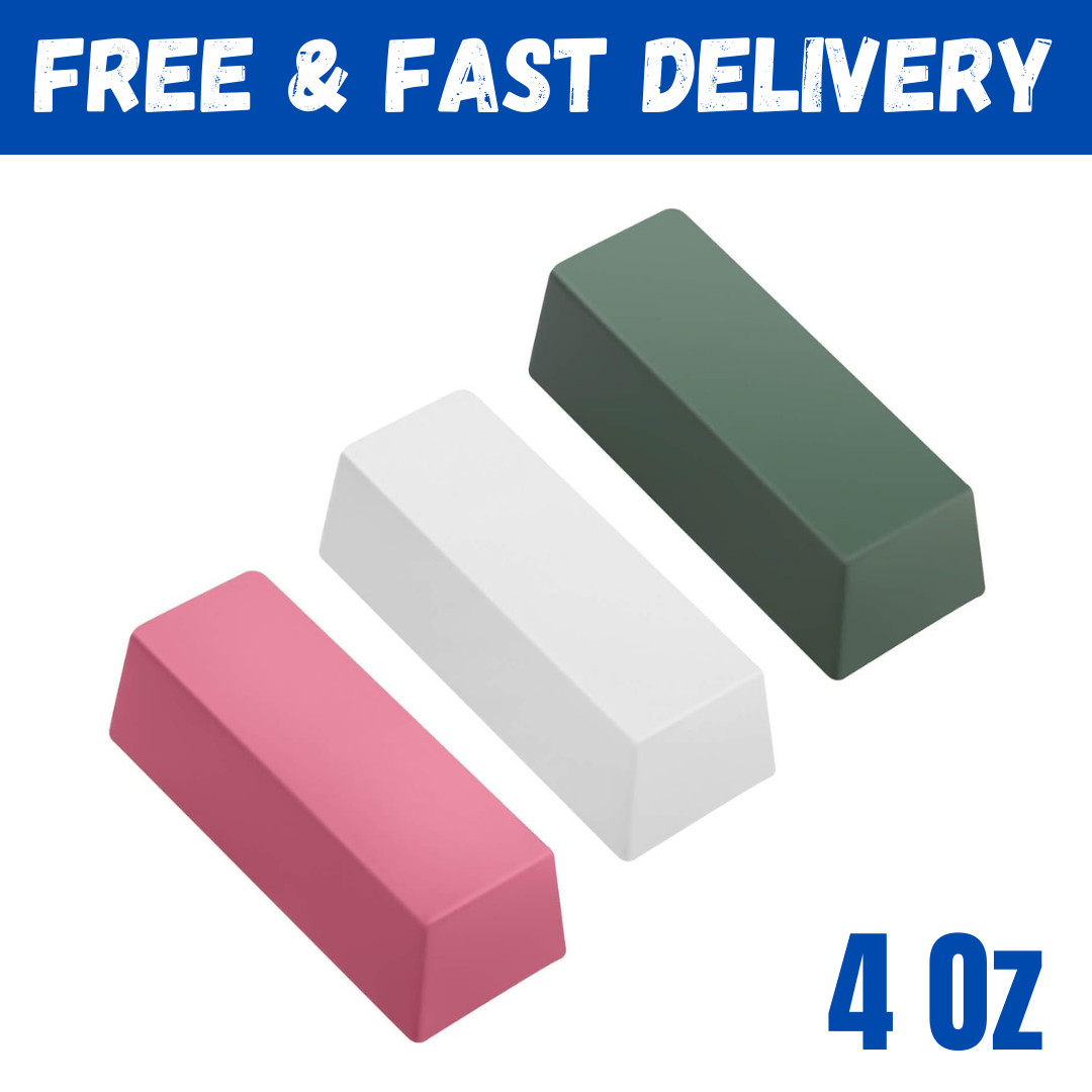 4 Oz. Buffing Polishing Compound Kit 3pcs Metal Polish Green White Red