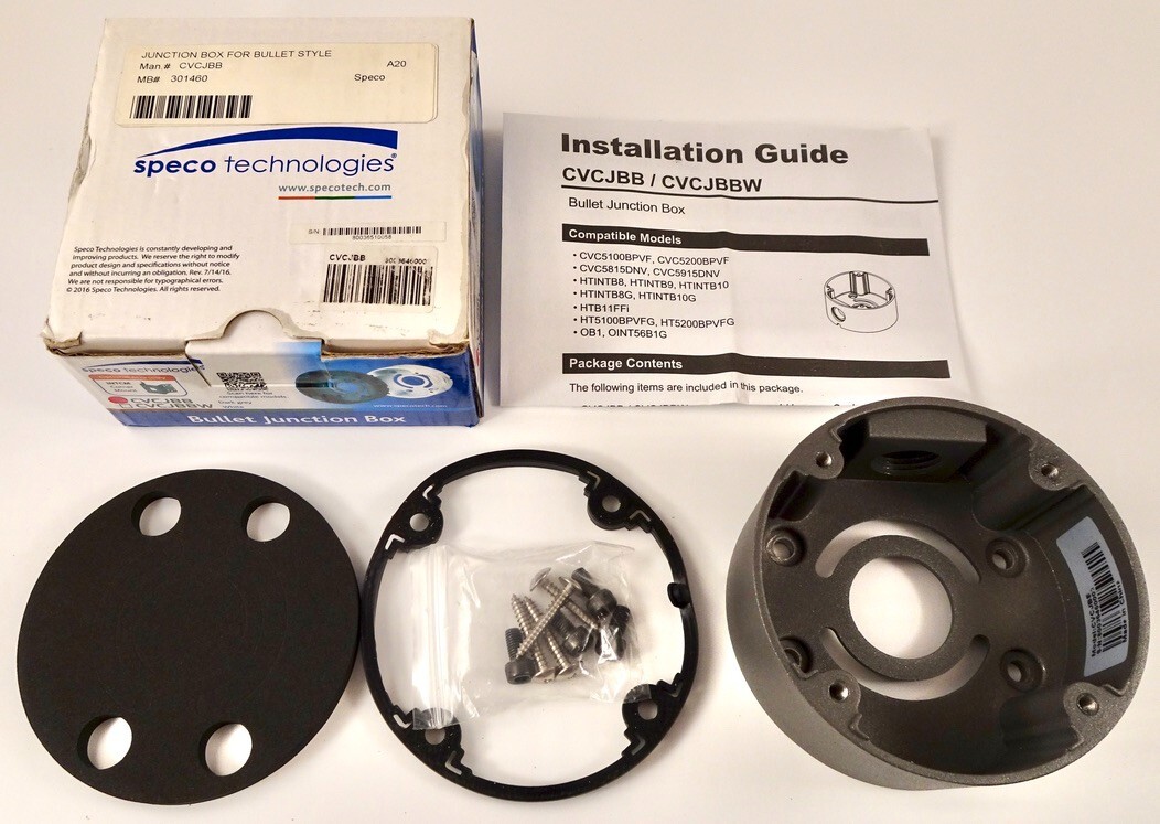 Speco Technologies CVCJBB Dark Grey Bullet Junction Box, NEW IN BOX