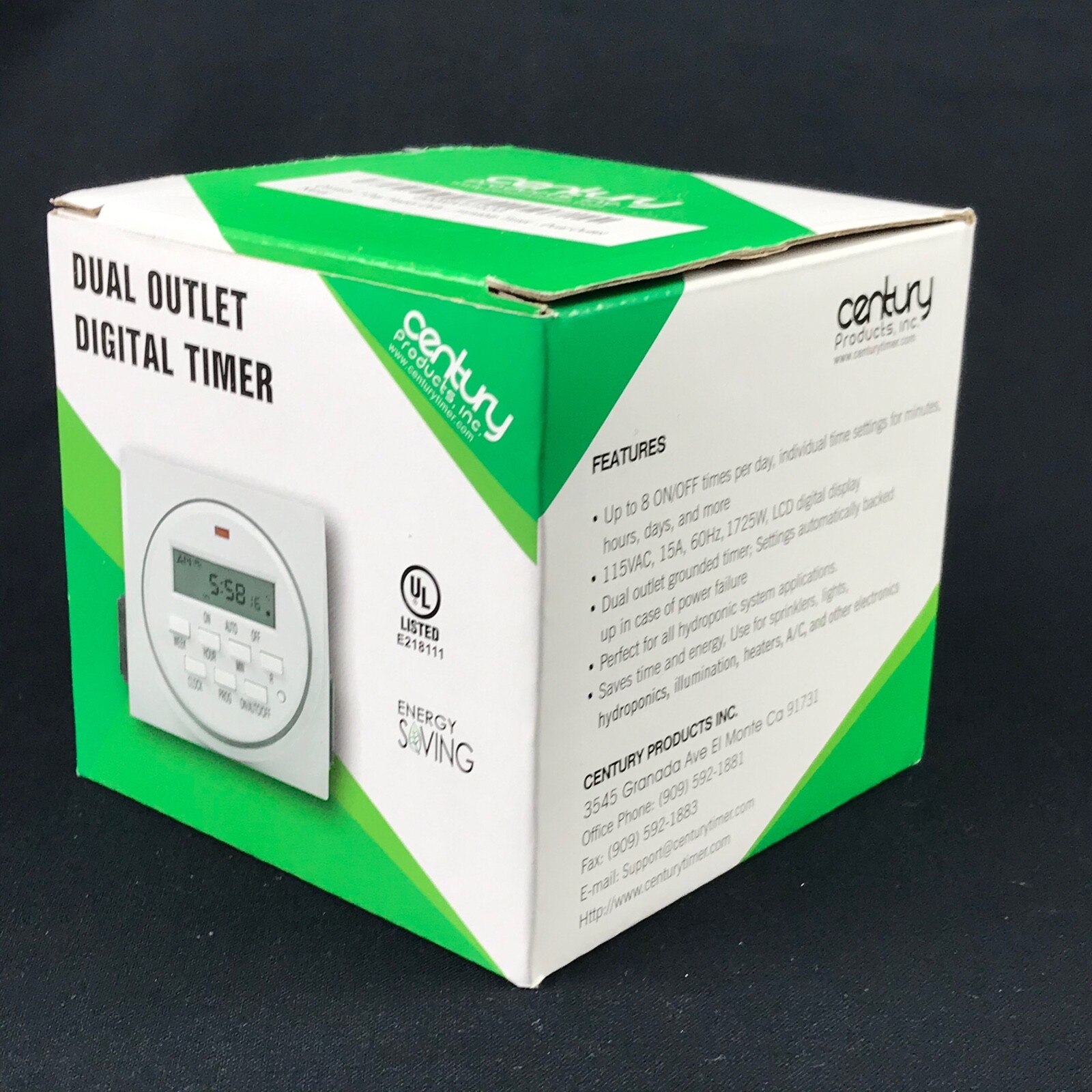 Century 7 Day Heavy Duty Dual Outlet Programmable Digital Timer NIB