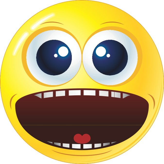 4.5in x 4.5in Big Mouth Happy Face Sticker Car Truck Vehicle Bumper Decal
