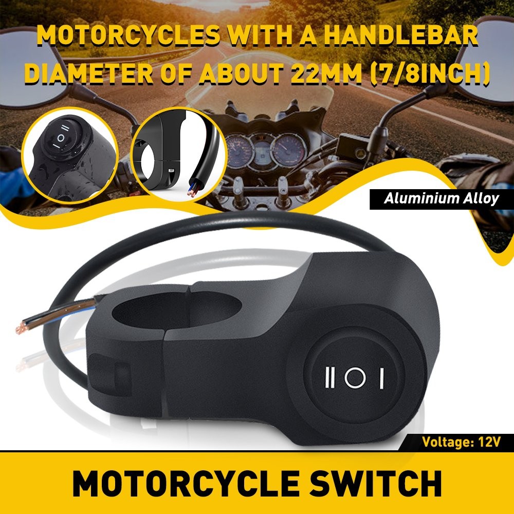 7/8" Handlebar Headlight Fog Spot Light Switch for Motorcycle Dirt Bike ATV EXD