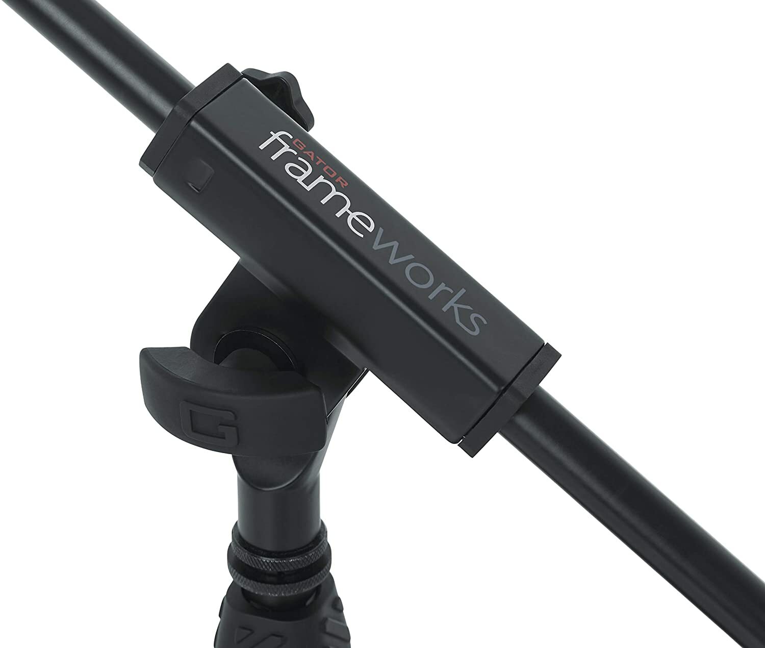 Gator Frameworks Short Weighted Base Microphone Stand with Telescopic Boom Arm