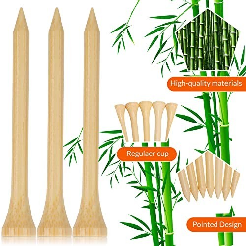2000 Pcs Bamboo Golf Tees - Professional Bulk Set, Reduce Friction & Side Spin,