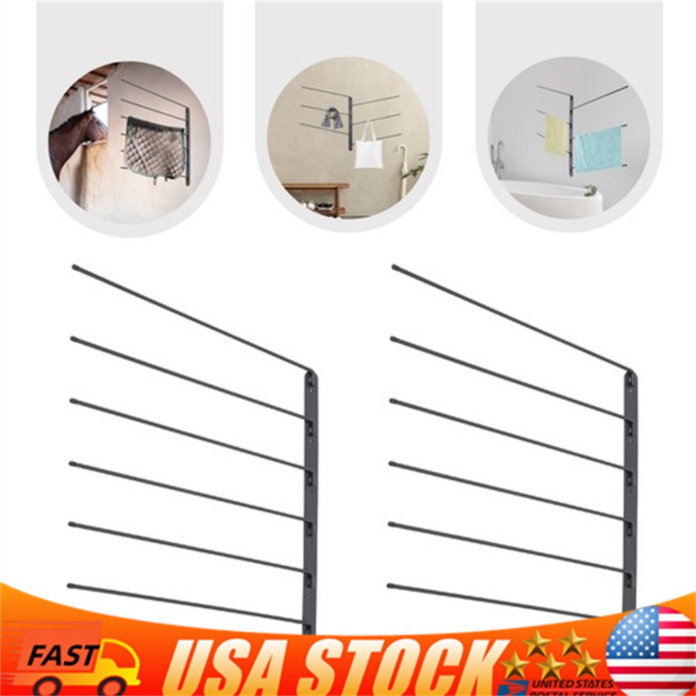 2 Pcs Saddle Pad Rack Horse Blanket Holder Heavy Duty 180 Degree Swivel