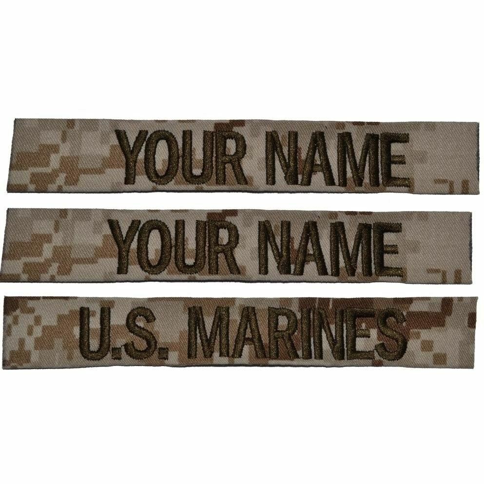 3 Piece Custom Name Tape Set - SEW ON - Desert Marpat