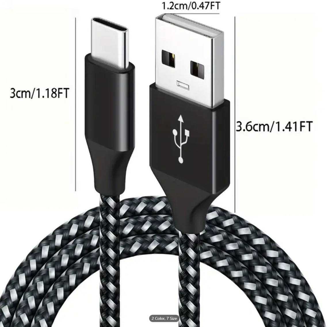Heavy Duty Charging Phone Cable Type-C USB-C For Samsung Android LG Charger