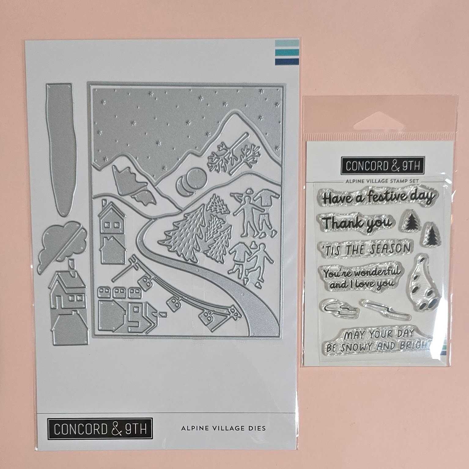 Concord & 9th ALPINE VILLAGE Stamp & Die Set - New