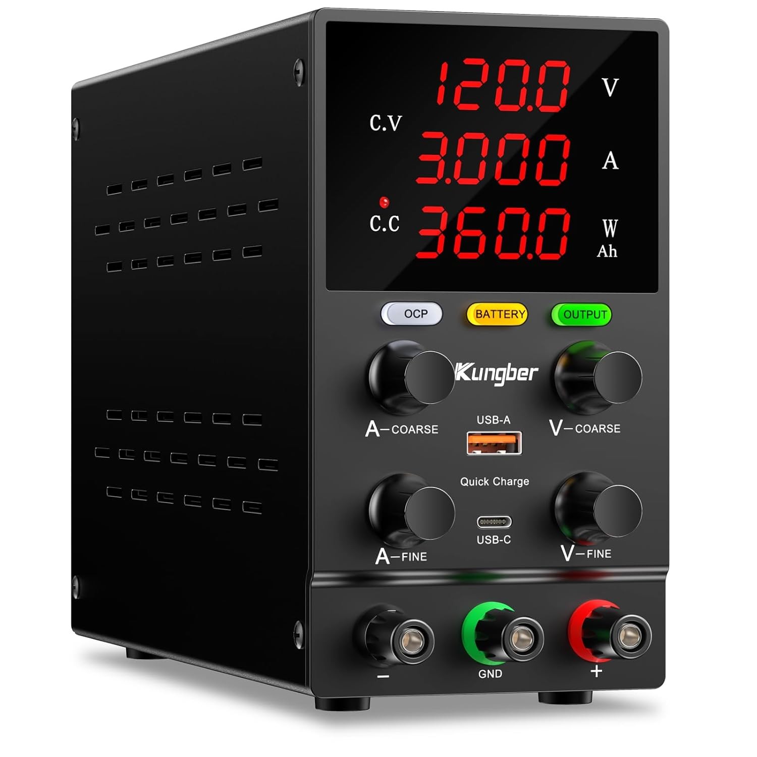 DC Power Supply Variable 120V 3A Adjustable Switching Regulated DC Bench Power