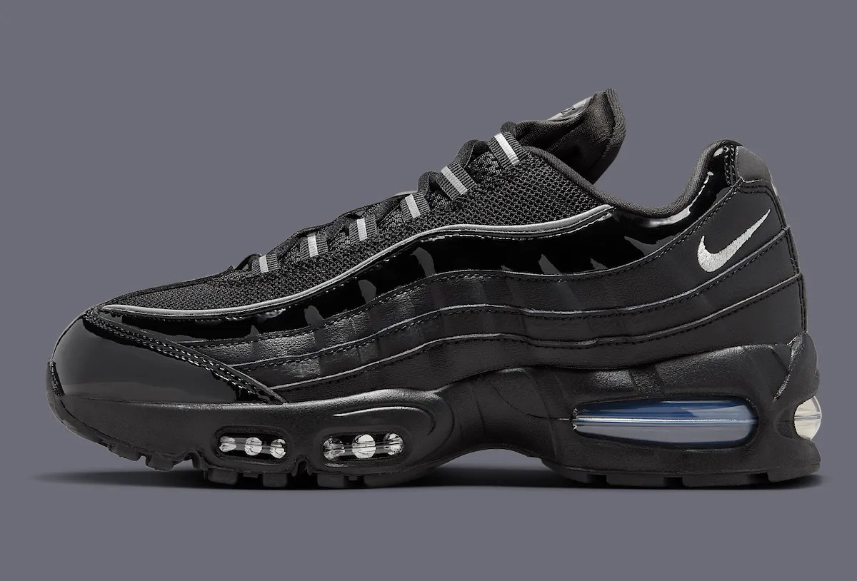Women's Nike Air Max 95 Black Metallic Silver Patent OG Nby IB6397-001 sz 7