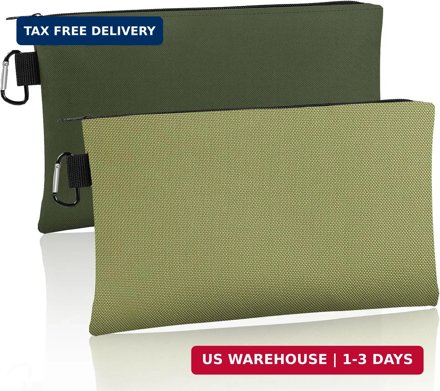 Tool Bag Zipper Pouch, 12.4×7.3 Inch Premium Tool Pouch with Carabiner