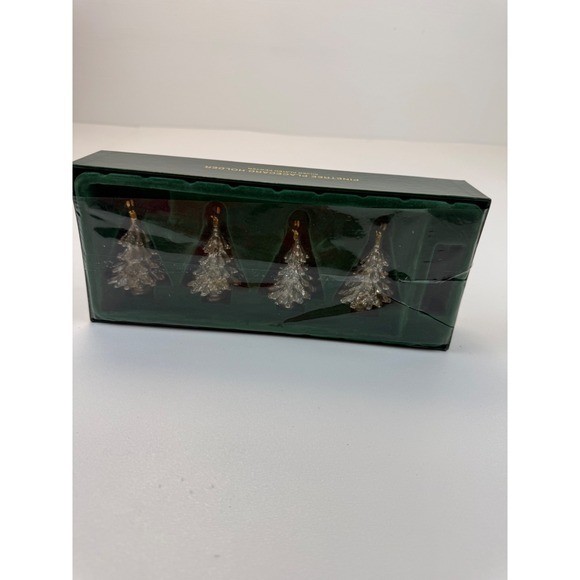 Department 56 Pinetree Placecard Holder Set 4 Silver Plated Pewter 56.80381