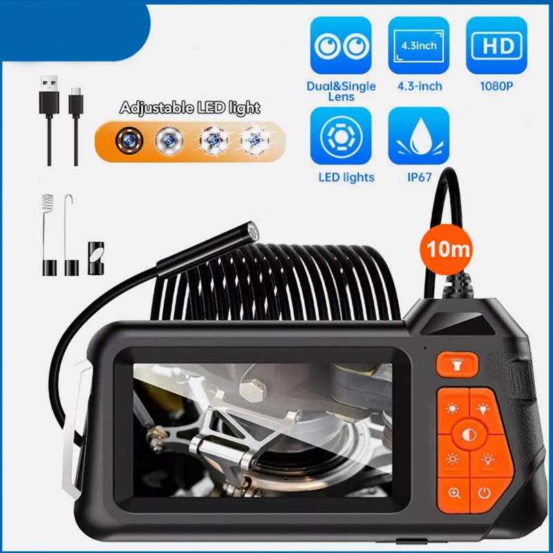 Industrial Endoscope Camera 1080P HD 4.3''Screen Borescope Inspection Camera 10M