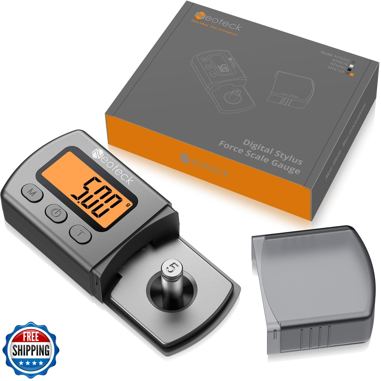 Neoteck Digital Turntable Stylus Force Scale Gauge 0.01g/5.00g Orange LCD Bac