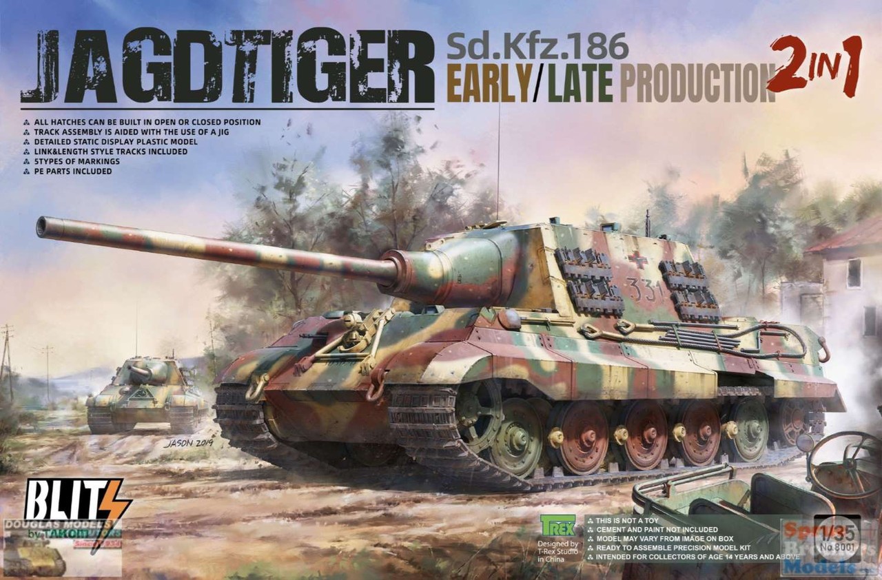 TAK08001 1:35 Blitz by Takom - Jagdtiger Sd.Kfz.186 Early/Late Production (2in1)