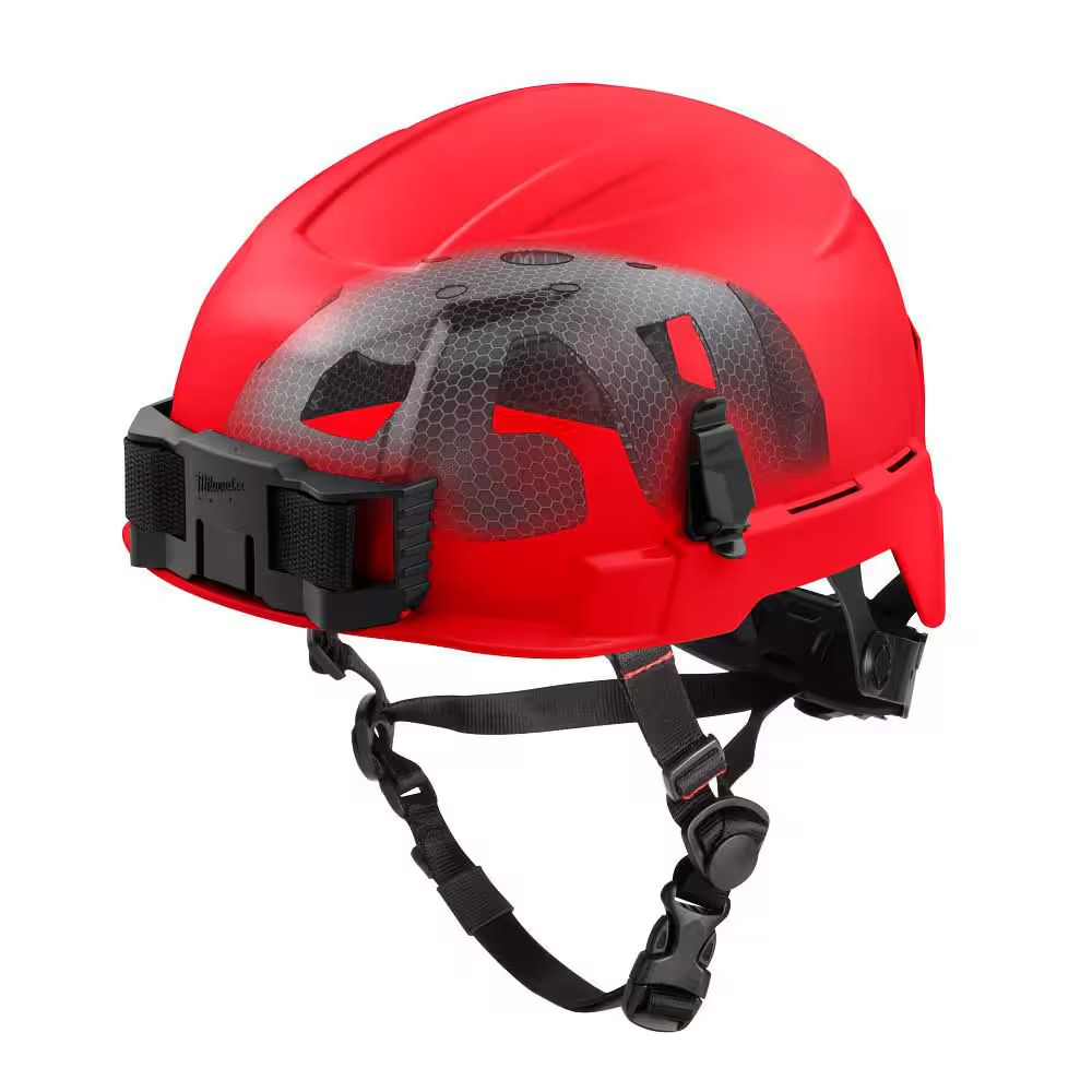 BOLT Red Type 2 Class E Non-Vented Safety Helmet with IMPACT-ARMOR Liner