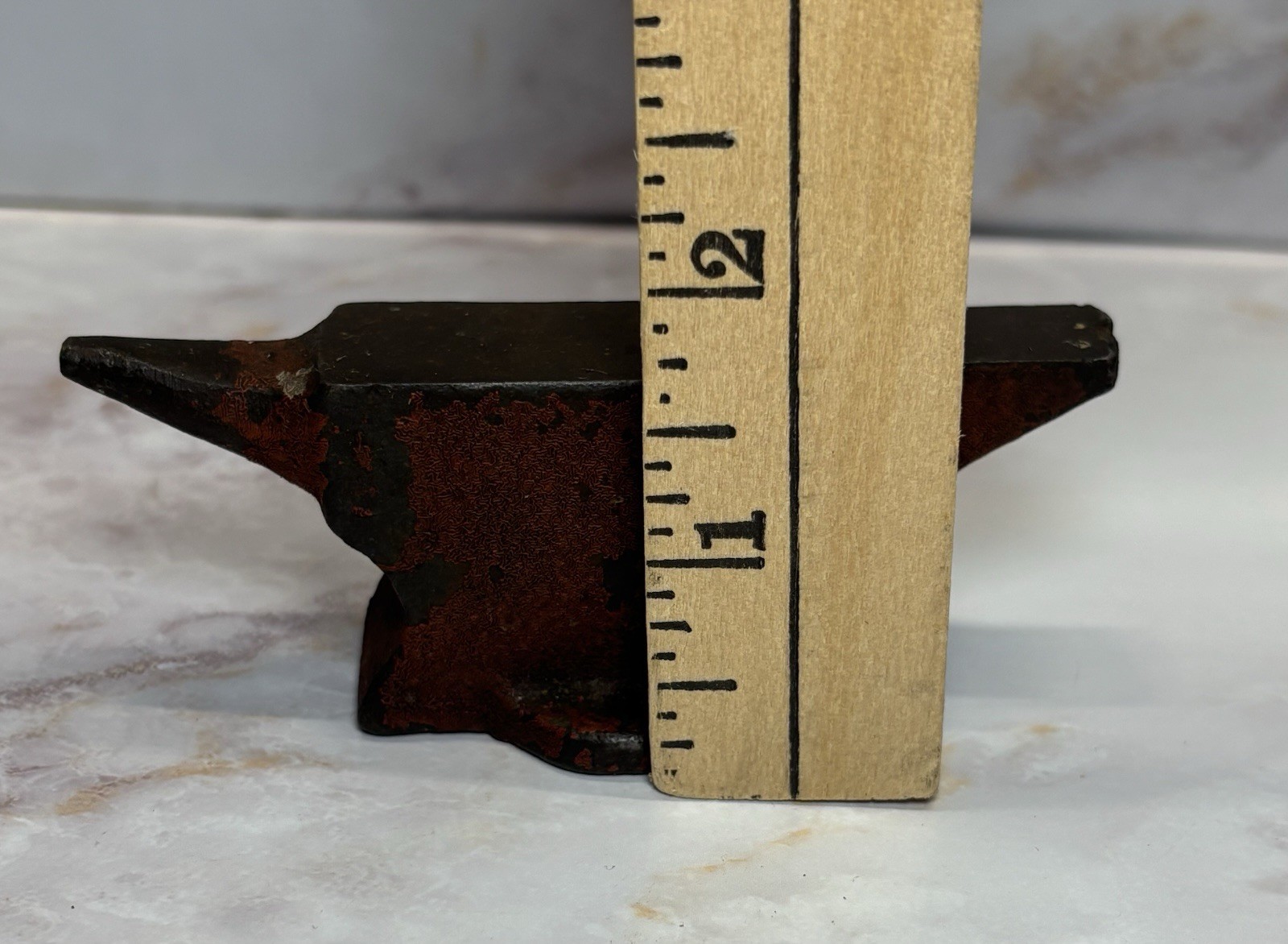 Vintage Red Small Cast Iron Anvil