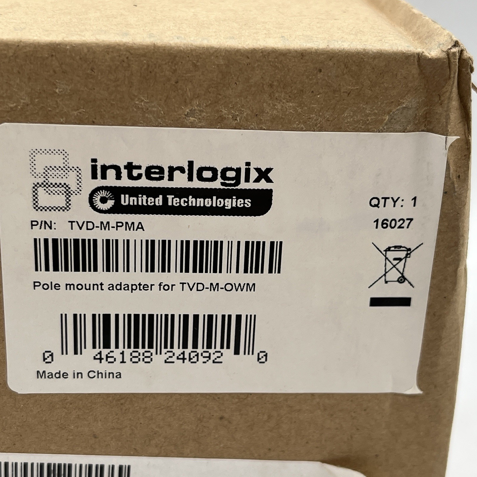 NEW!! Interlogix Technologies Pole Mount Adapter for TVD-M-OWM - TVD-M-PMA