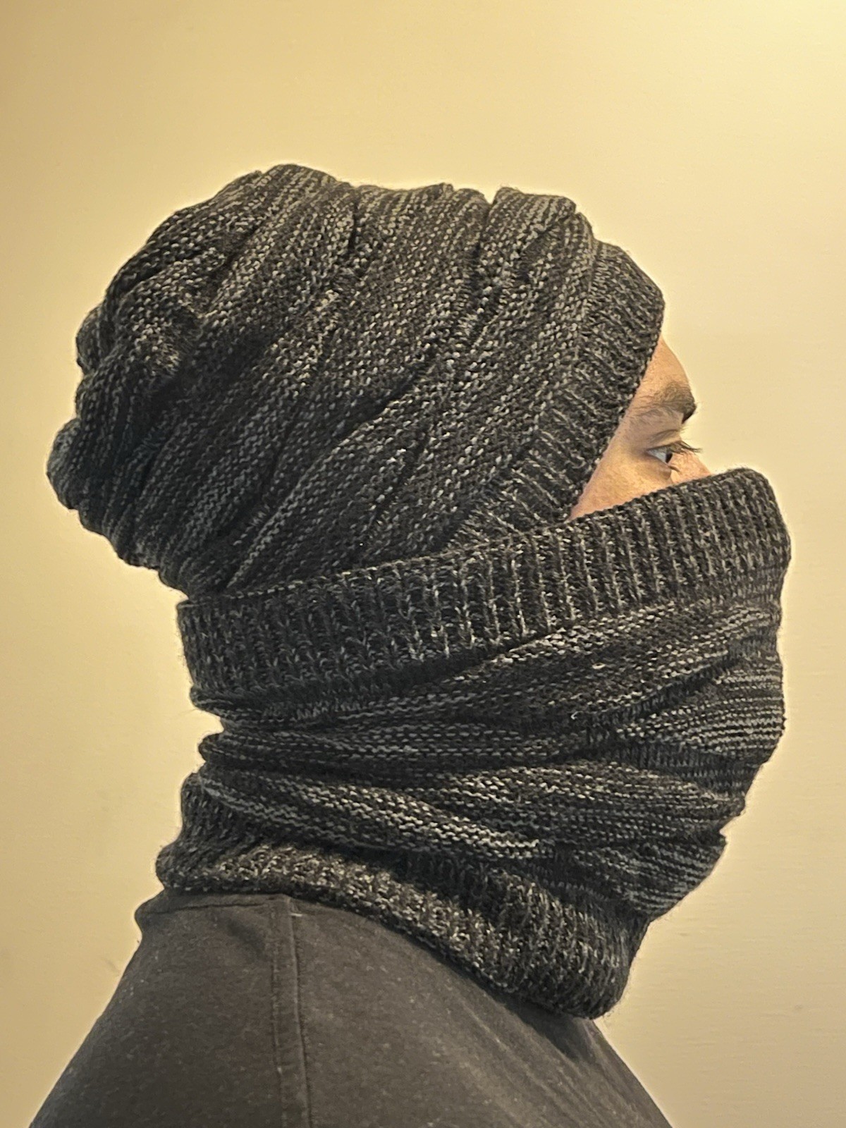2 Pc Set Sport Winter Beanie Hat and Scarf Tube Neck Cover for Men Women