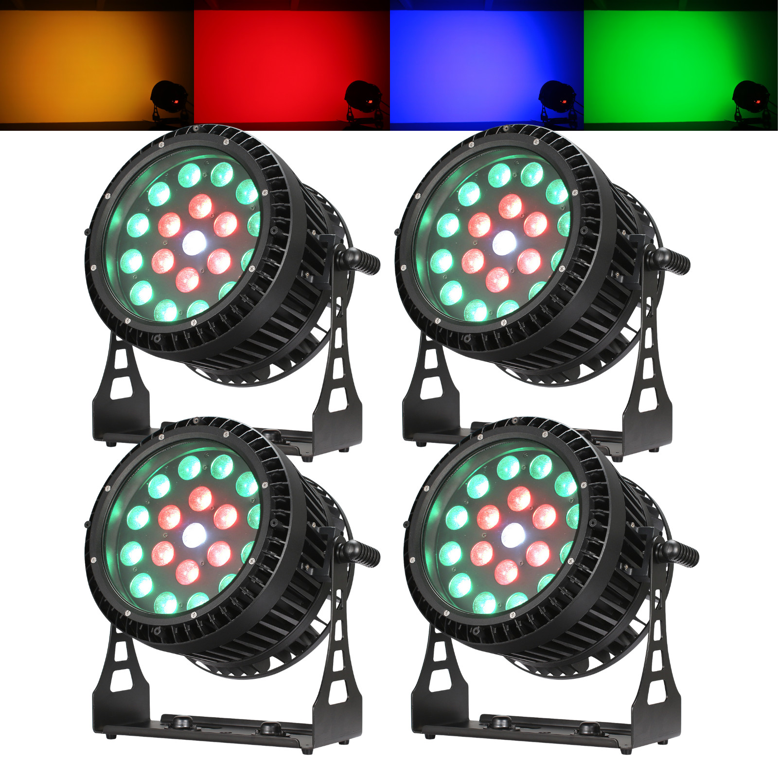 Waterproof 19x12w 4in1 Led Par Light Zoom IP65 3 Rings Individual Control 4pcs
