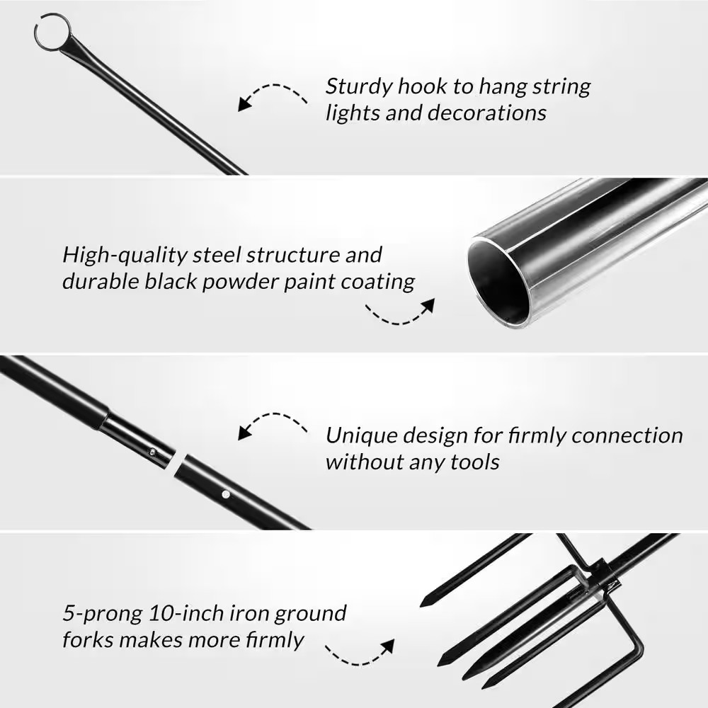 9.4 Ft. String Light Poles (2-Pack)