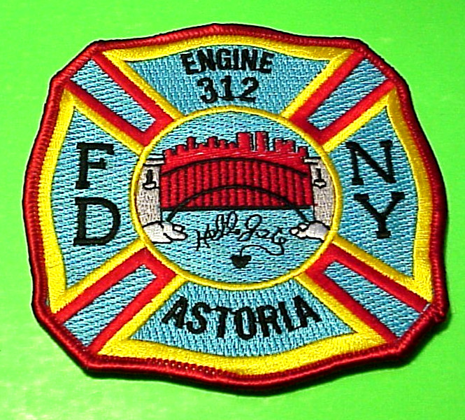 NEW YORK  FDNY  ASTORIA  HELLS GATE E312  NY  4" FIRE DEPT  PATCH  FREE SHIPPING