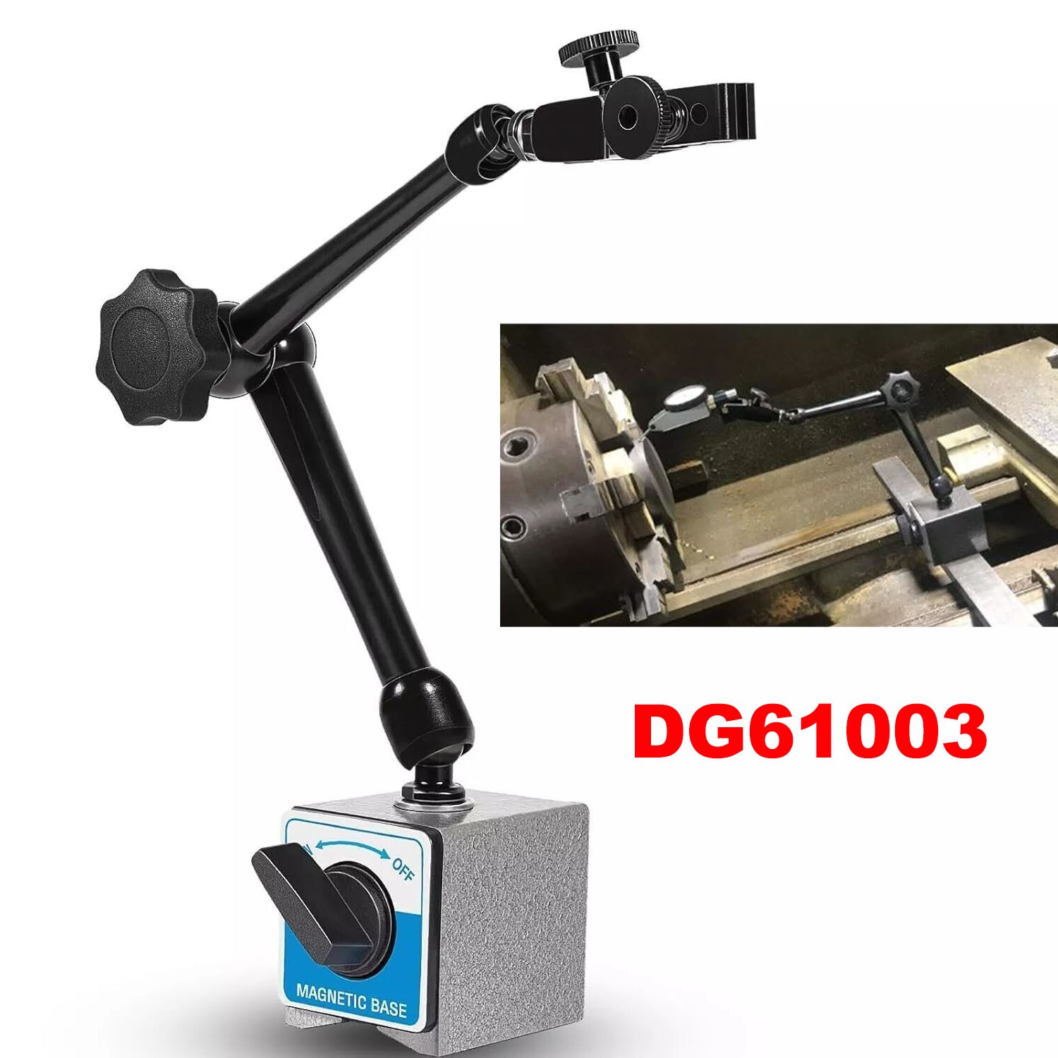 For Noga DG61003 Dial Gage Test Indicator Holder Magnetic Base 176lb Fine Adjust