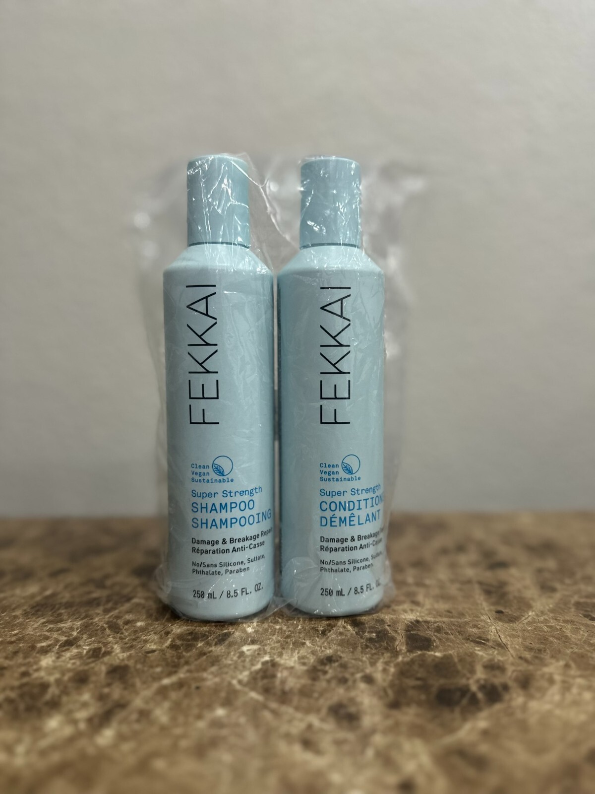 Fekkai Super Strength Shampoo + Conditioner Damage Breakage Repair Vegan 8.5floz