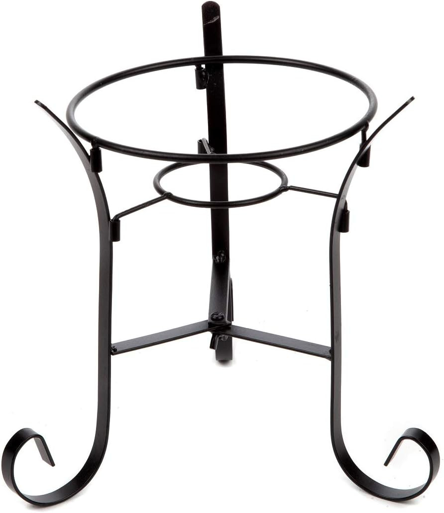 10" Glass Gazing Globe with Black Metal Stand for Indoor/Outdoor