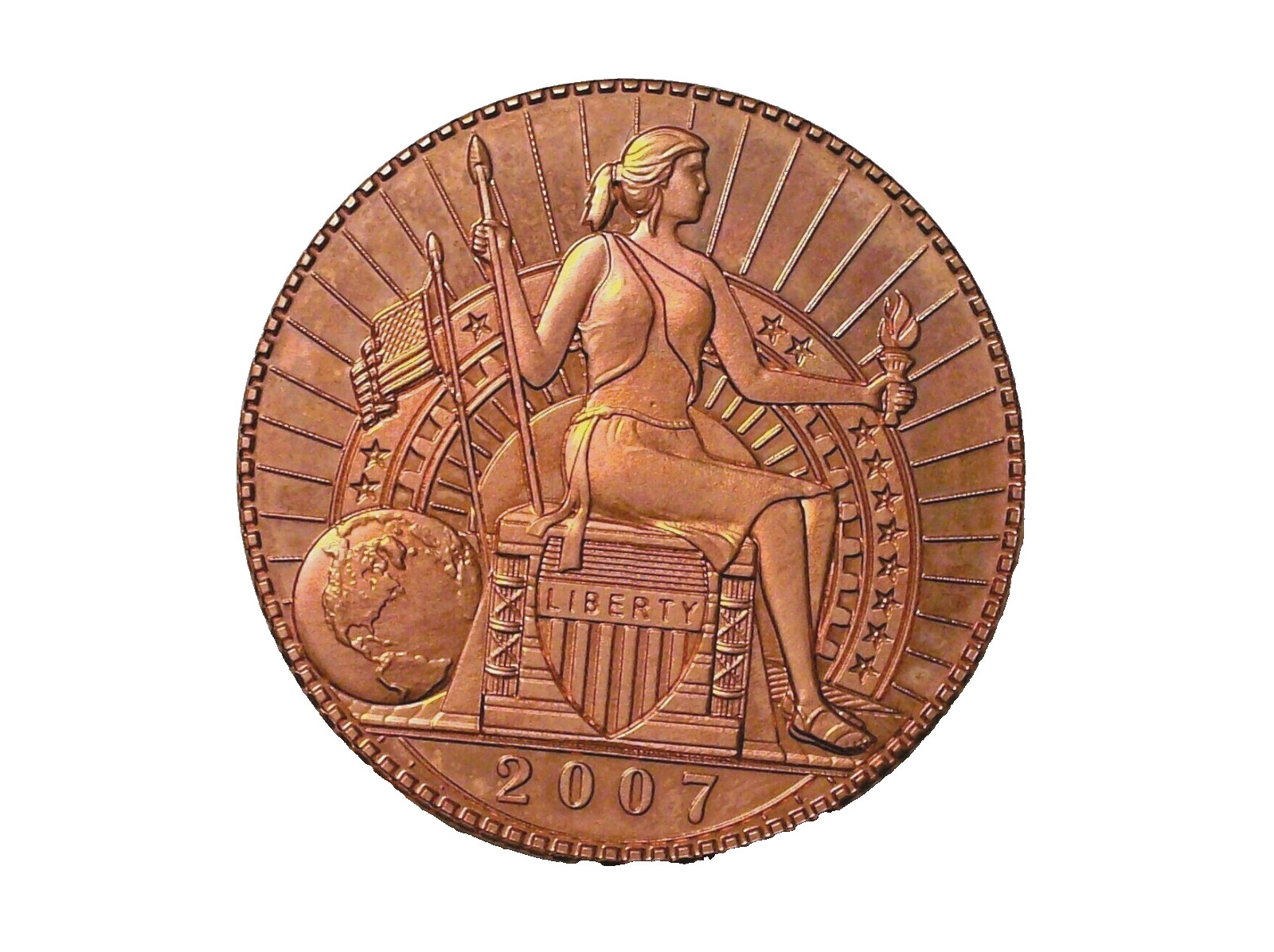 Daniel Carr - 2007 UNA 10 AMEROS - Seated Liberty - Copper Proof-like Finish