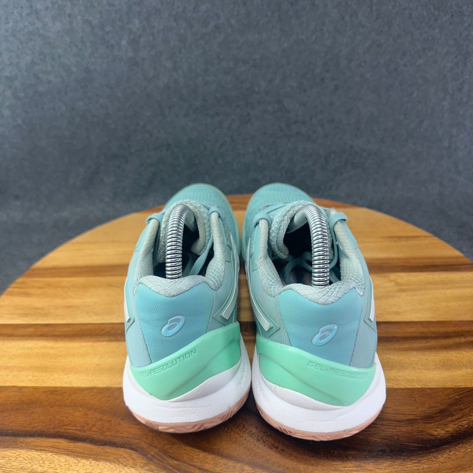 Asics Gel-Resolution 8 Clay Womens Tennis Shoes Green 1042A072 Sneakers Sz 8.5