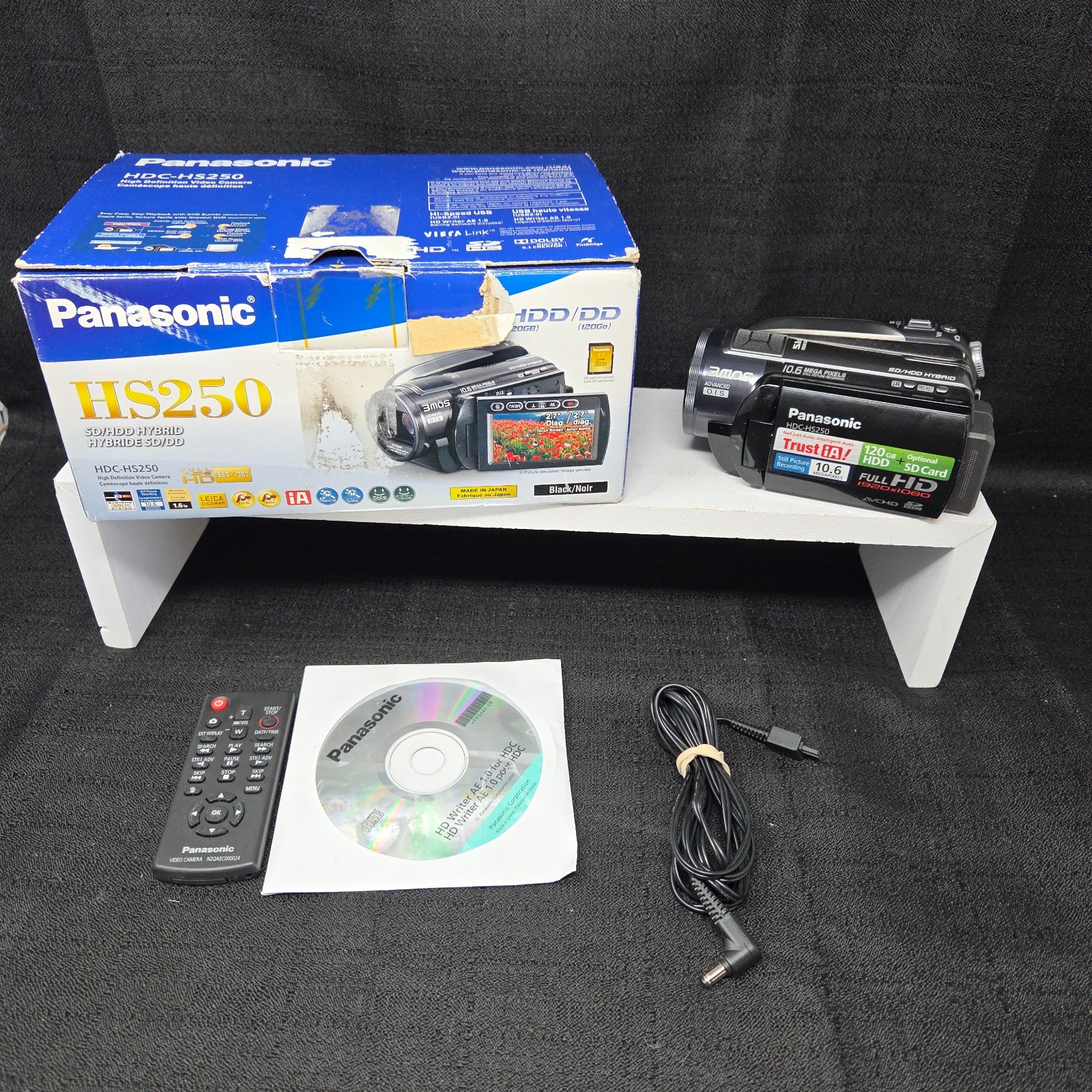 Panasonic HDC-HS250 (120 GB) High Def Hard Drive Camcorder w/Charger Battery Box