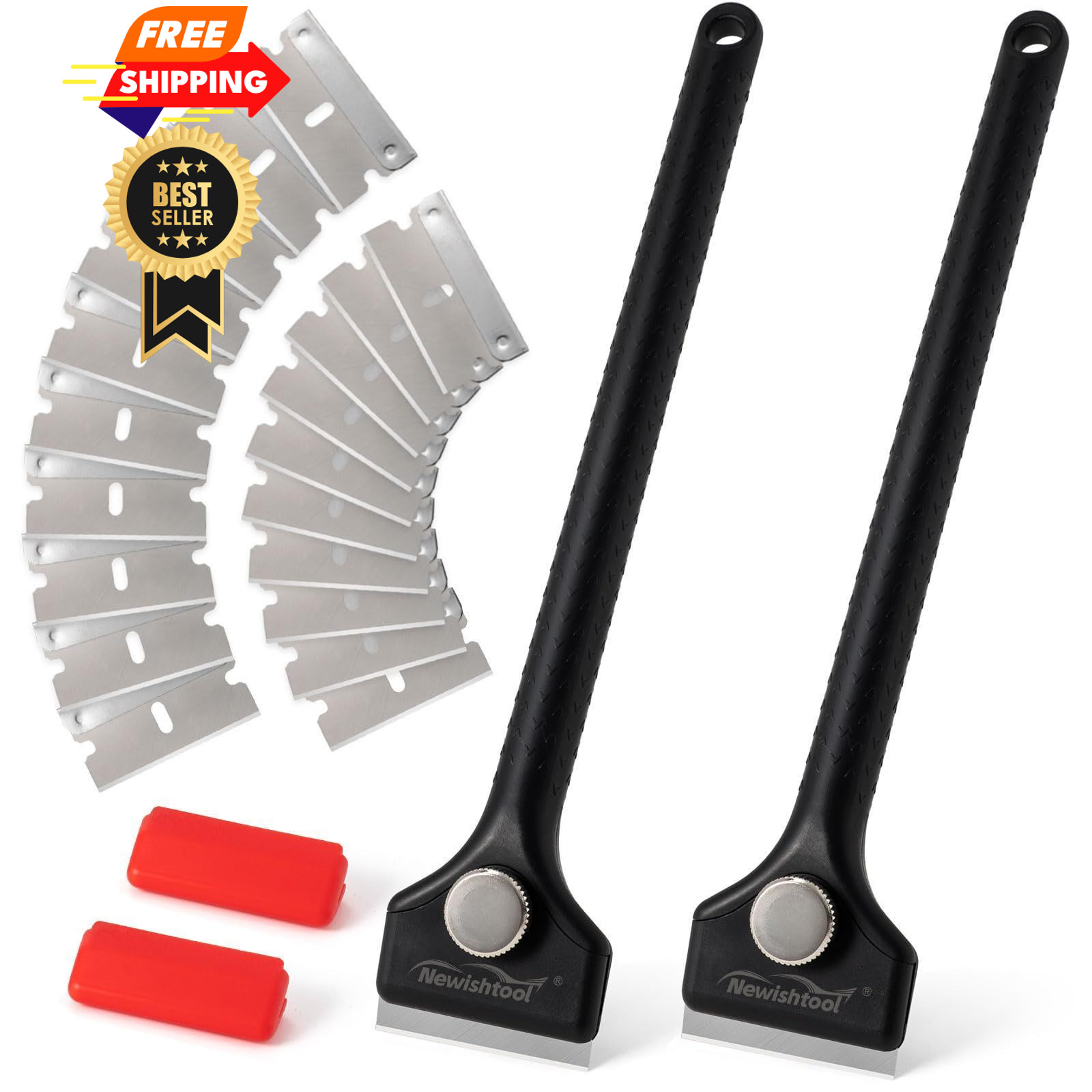 NEWISHTOOL Long Handle Scraper Tool Kit includes 2 Pcs Razor Blade Scraper...