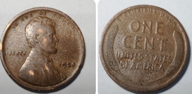 1920 P Woody Lincoln wheat Cent #95