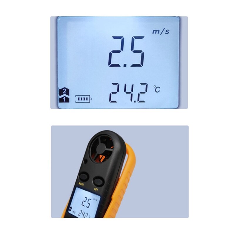 Digital Anemometer Handheld High Meter Temperature Tester