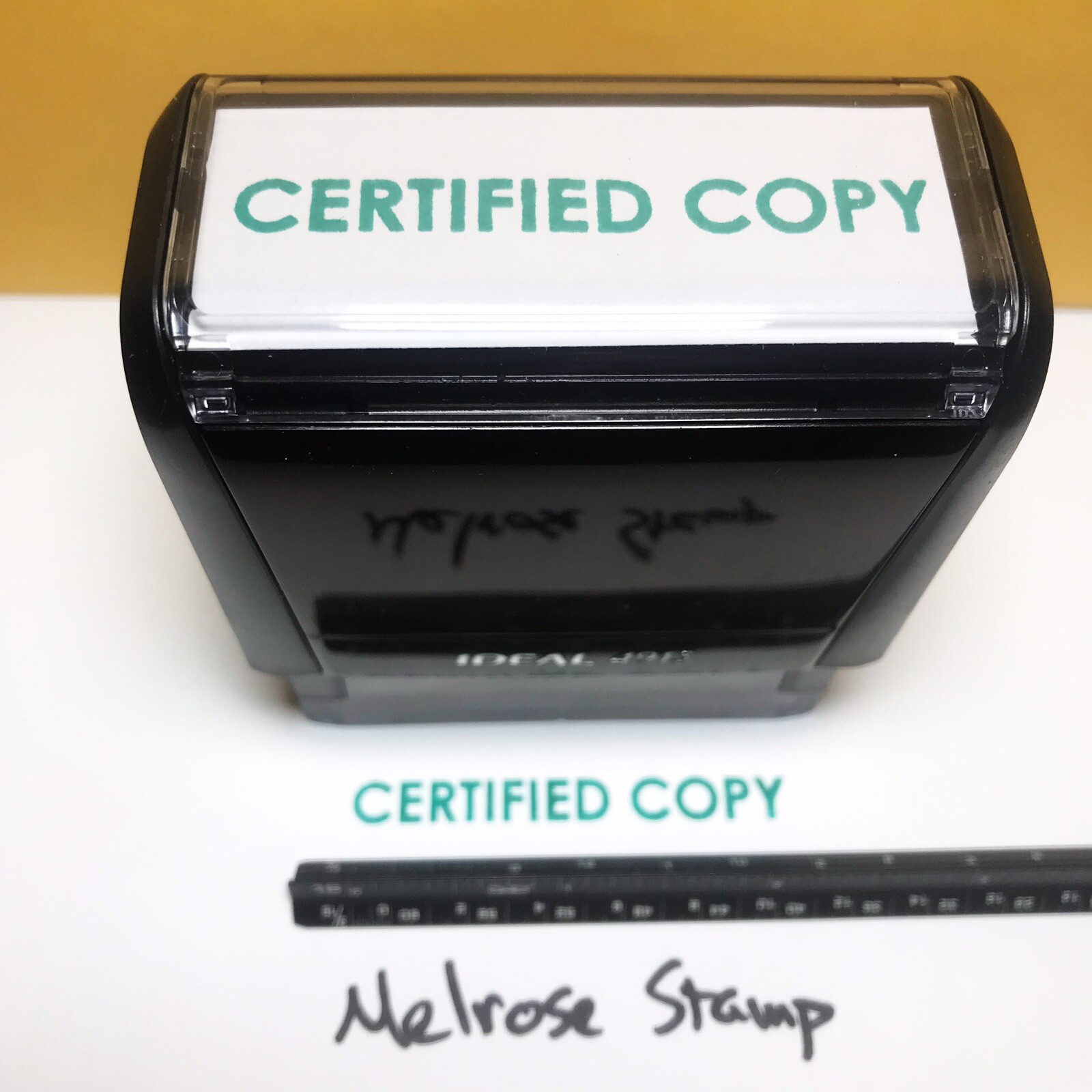 Certified Copy Rubber Stamp Green Ink Self Inking Ideal 4913