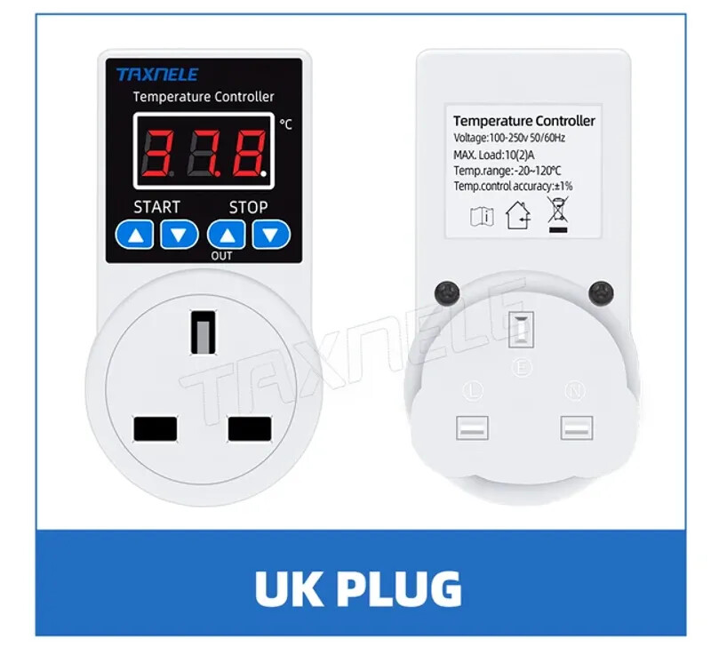 Digital Thermostat Temperature Controller Socket Sensor Heating Plug 110V 220V