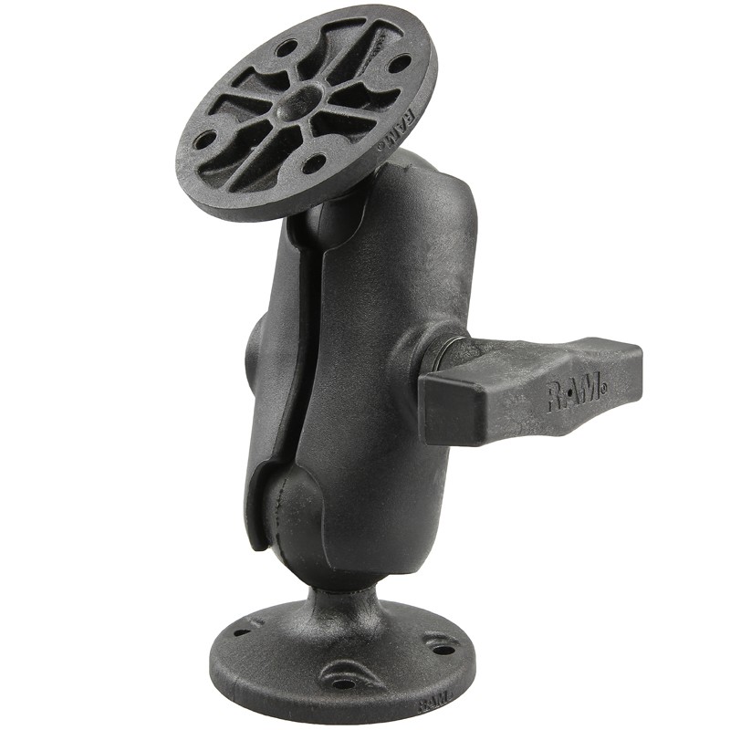RAM Flat Surface Short Arm Composite Mount with Two Round 1.5" Ball Bases