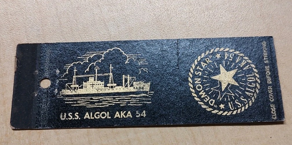 USS ALGOL AKA-54 Matchbook Cover Andromeda Class ATTACK CARGO SHIP Demon Star