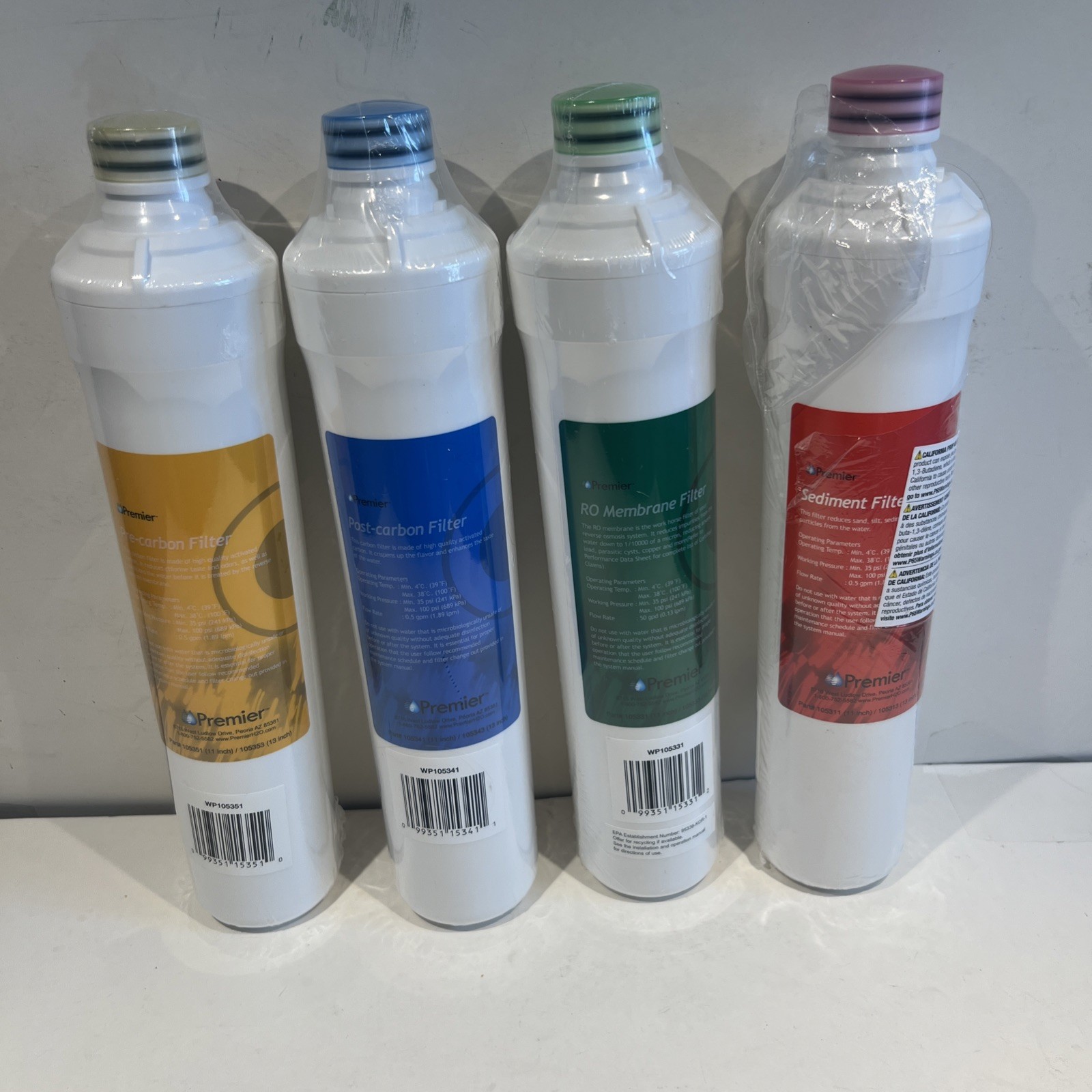 Quick-Change Push Button Water Filter Set, Replacement for Premier RO Pure&Zero
