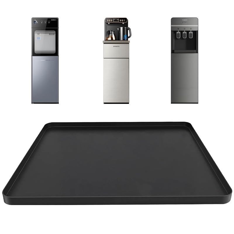 Water Cooler Silicone Mat 19.7x19.7 Spill Proof Floor Protector Black