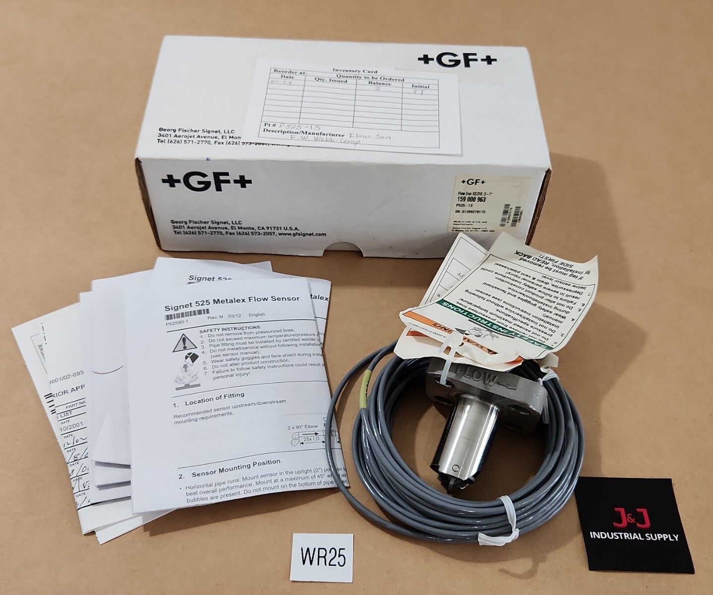 *NEW* Georg Fischer Signet P525-1S Flow Sensor SS316.5-1" 159000963 + Warranty!